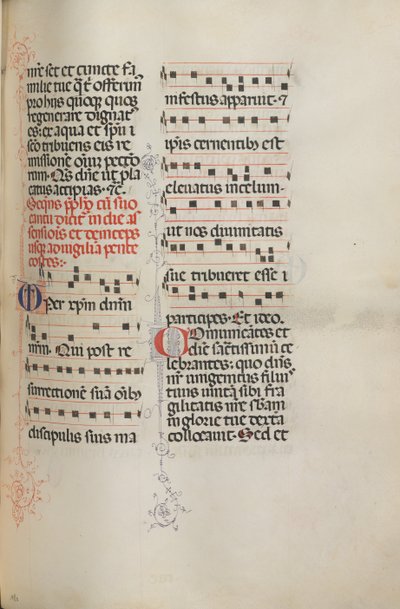 Missale: Fol. 180: Hudba pro různé běžné modlitby, 1469. od Bartolomeo Caporali