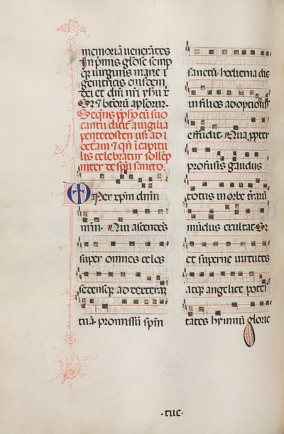 Missale: Fol. 180v: Hudba pro různé běžné modlitby, 1469. od Bartolomeo Caporali