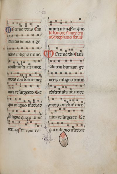 Missale: Fol. 182: Hudba pro různé obyčejné modlitby, 1469. od Bartolomeo Caporali