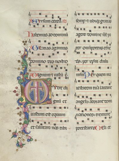 Missale: Fol. 183v: Kříž, Listí, 1469. od Bartolomeo Caporali