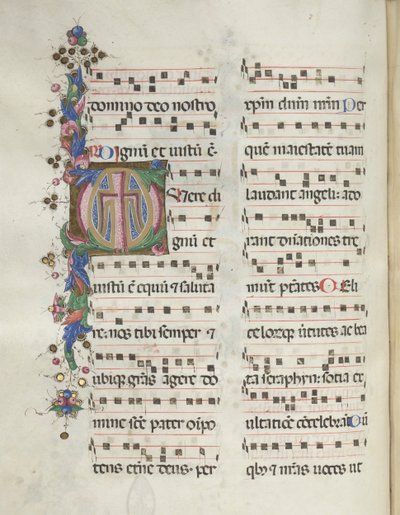 Missale: Fol. 184v: Kříž, Listí, 1469. od Bartolomeo Caporali
