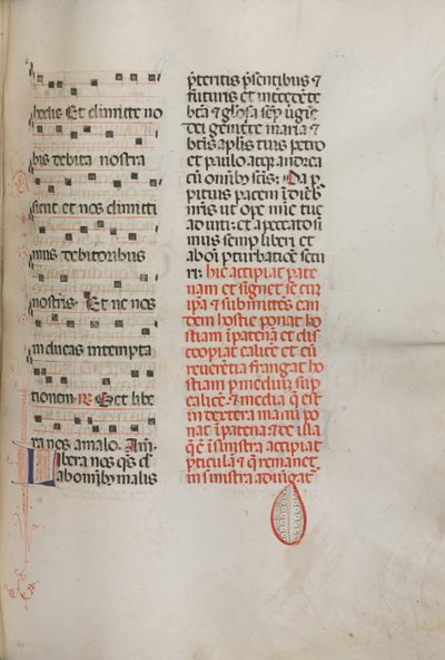 Missale: Fol. 190: Hudba pro různé modlitby, 1469. od Bartolomeo Caporali