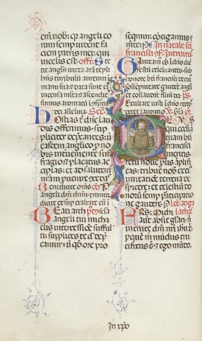 Missale: Fol. 318v: Svatý František, 1469. od Bartolomeo Caporali