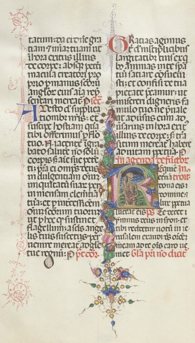 Missale: Fol. 387v: Smrt znázorněná jako kostra se srpem, 1469. od Bartolomeo Caporali
