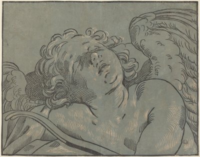 Amor spí od Bartolomeo Coriolano after Guido Reni