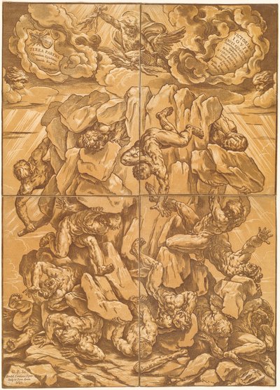 Pád obrů od Bartolomeo Coriolano after Guido Reni