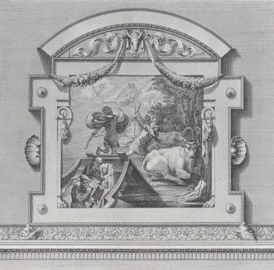 Talíř 24: Odysseovi společníci kradoucí voly posvátné Apollónovi, 1756. Tvůrci: Bartolomeo Crivellari, Gabriel Söderling. od Bartolomeo Crivellari, Gabriel Söderling