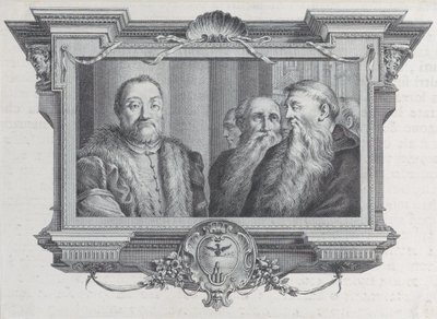 Tři vousatí muži, jeden v kožešině, 1756. Tvůrci: Bartolomeo Crivellari, Gabriel Söderling. od Bartolomeo Crivellari, Gabriel Söderling