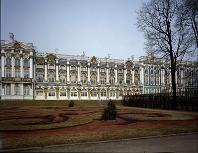 Pohled na palác Catherine (Carskoje Selo nebo Carskoje Selo) realizovaný architektem Bartolomeem Francescem Rastrellim (asi 1700-1771) 1752-1756, Puškin (Puškin) Rusko od Bartolomeo Franceso Rastrelli