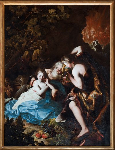 Loth et ses filles (Lot a jeho dcery) Malba Bartolomea Guidobona (1654-1709) 1694-1696 Musei di Strada Nuova Genes od Bartolomeo Guidobono