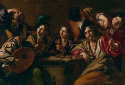 Pitný a hudební večírek od Bartolomeo Manfredi