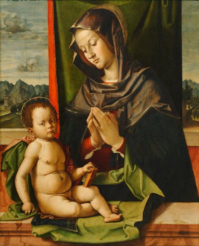 Panna Maria uctívající Dítě od Bartolomeo Montagna