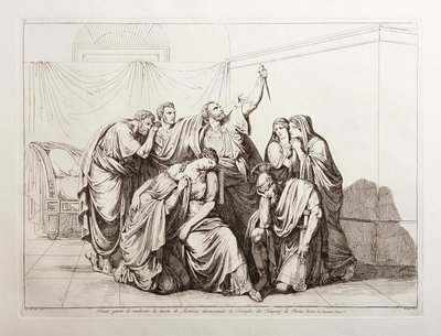 Brutus přísahá, že pomstí smrt Lukrécie, a vyhnává rod Tarquinů z Říma od Bartolomeo Pinelli