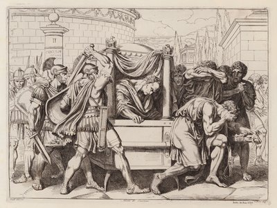 Ciceronova smrt, 43 př. n. l. (lept) od Bartolomeo Pinelli