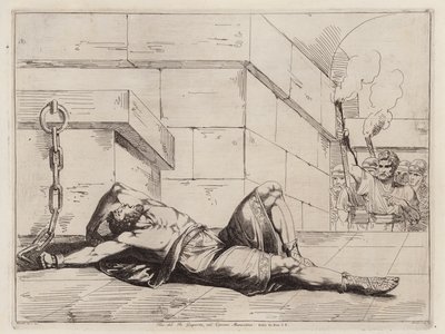 Jugurtova smrt v římském zajetí od Bartolomeo Pinelli