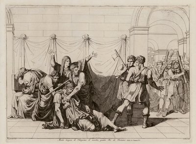 Smrt Tarquina Staršího (lept) od Bartolomeo Pinelli