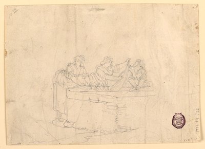 Kresba, Tři myjící se ženy, 1800-25 od Bartolomeo Pinelli