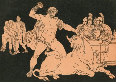 Entellus zabíjející býka od Bartolomeo Pinelli