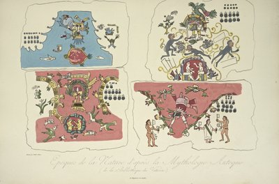 Epochs of Nature, po aztécké mytologii, z Vatikánské knihovny, ilustrace z „Pohledy na Kordillery a památky domorodých národů Ameriky“ od Alexandra von Humboldta a Aime Bonpland od Bartolomeo Pinelli