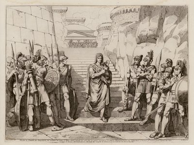 Gaius Fabius Dorsuo prochází cestou za obětmi kolem Galů, 390 př. n. l. (lept) od Bartolomeo Pinelli