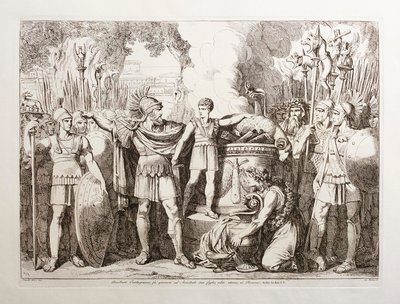 Hamilcar Barca přiměl svého syna Hannibala, aby přísahal věčnou nenávist vůči Římanům od Bartolomeo Pinelli