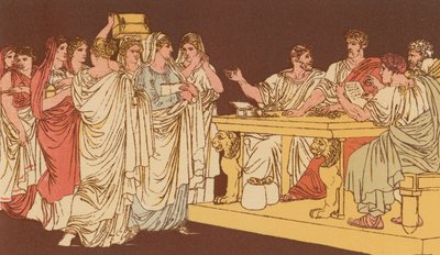 Římské dámy přinášející své ozdoby od Bartolomeo Pinelli