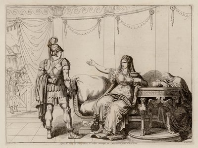 Sofonisba přijímá jed, který jí přinesl Massinissa (lept) od Bartolomeo Pinelli