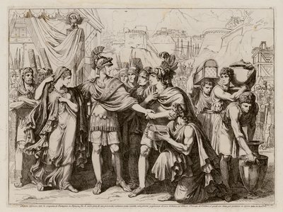 Milosrdenství Scipiona Afrického (lept) od Bartolomeo Pinelli