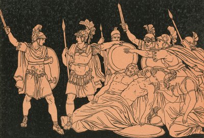 Turnus nad těly Almy a Galaese od Bartolomeo Pinelli