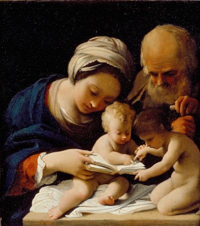 Svatá rodina s mladým svatým Janem Křtitelem, počátek 17. století od Bartolomeo Schedoni