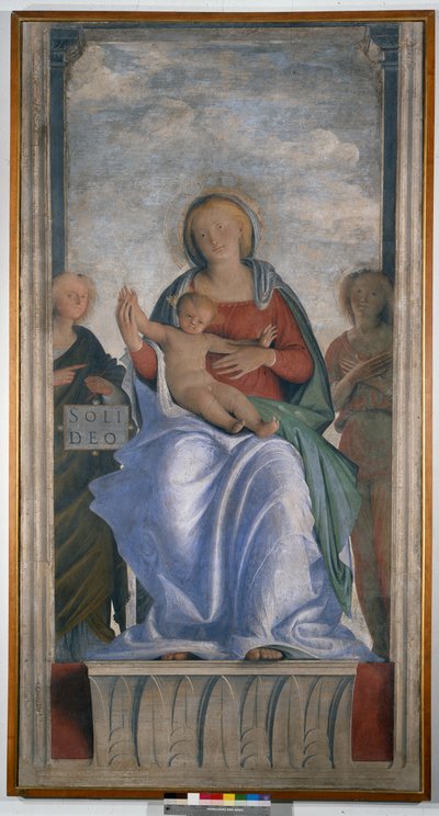 Madonna s dítětem a dva andělé od Bartolomeo Suardi Bramantino