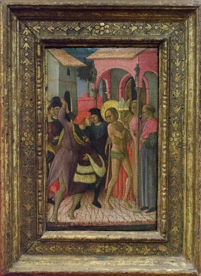 Svatý František se svléká a zříká se majetku svého otce Pietra di Bernardone. od Bartolomeo di Tommaso da Foligno