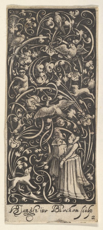 Vertikální panel s mužem a ženou, ca. 1631. od Bartolomeus van Lochom