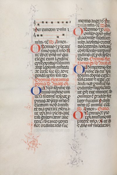 Missale: Fol. 146v: Hudba pro různé modlitby..., 1469. od Bartolommeo Caporali