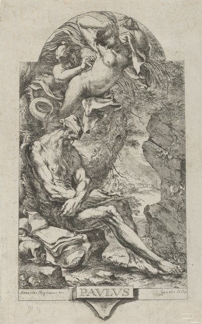 Svatý Pavel z Théb pokoušen démonem, po Magnascu, ca. 1720-30. od Bartolommeo Gazalis