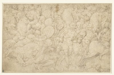 Boj mezi kavalérií a pěšáky a odvádění zajatců od Bartolommeo Neroni (attributed to)