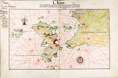 Mapa Chius (Chios, Řecko) od Battista Agnese