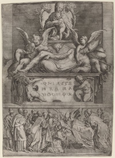 Hrob biskupa od Battista Angolo del Moro after Parmigianino