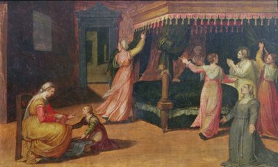 Vidění sv. Hildegardy (1098-1179) (panel) od Battista Dossi