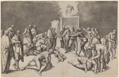 Archa Páně v chrámu Dagon od Battista Franco
