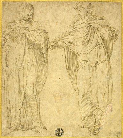 Dvě stojící zahalené postavy (sv. Jan a Magdaléna) od Battista Franco