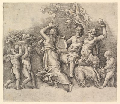 A Bachnal, 1530-61. od Battista Franco Veneziano
