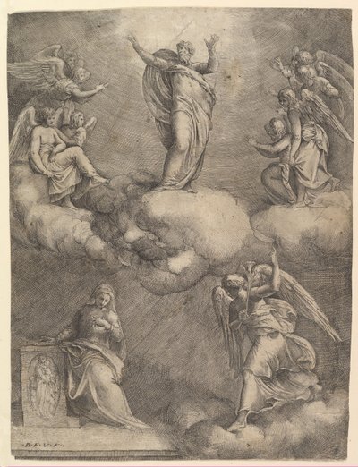Zvěstování před rokem 1557. od Battista Franco Veneziano