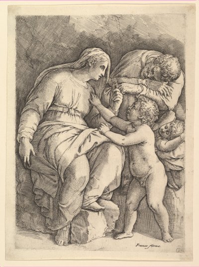 Svatá rodina. od Battista Franco Veneziano