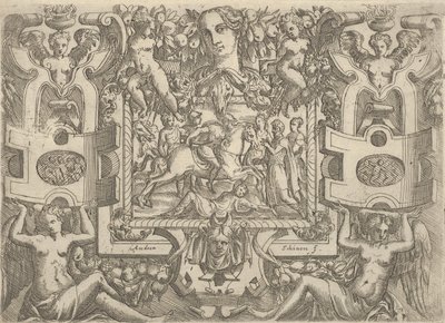 Postava na koni s mečem a jedoucí přes postavu ležící na zemi, s..., ca. 1540-80. od Battista del Moro
