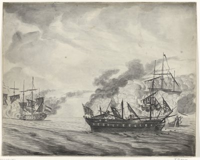 Námořní bitva u Cádizu, 1781 od Beekman