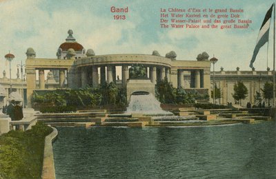 Vodní palác a Velká pánev, Gent, 1913. Pohlednice odeslaná v roce 1913. od Belgian Photographer