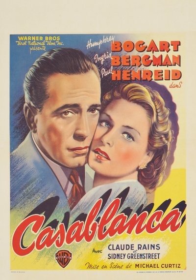 Belgický plakát inzerující film "Casablanca" od Belgian School