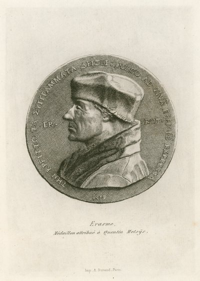 Erasmus, medailon připisovaný Quentinu Massysovi od Belgian School