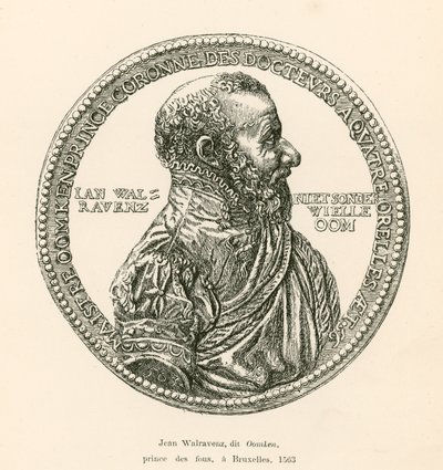 Jean Walravenz, známý jako Oomken, princ bláznů, v Bruselu, 1563 od Belgian School